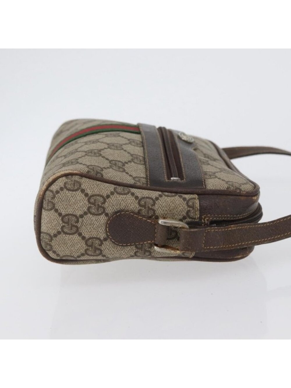 Authentic GUCCI GG Supreme Web Sherry Line Shoulder Bag PVC Beige Gold 010 378 - Picture 10 of 16